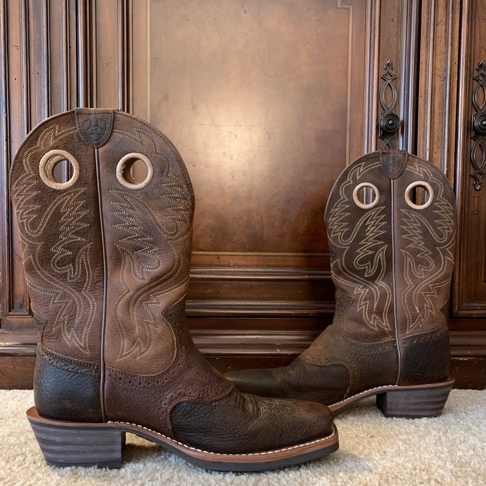 Ariat Heritage Roughstock Brown Cowboy Riding Boot - Men’s 9D